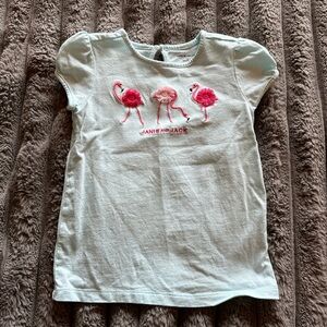 Janie and Jack flamingo shirt, size 5